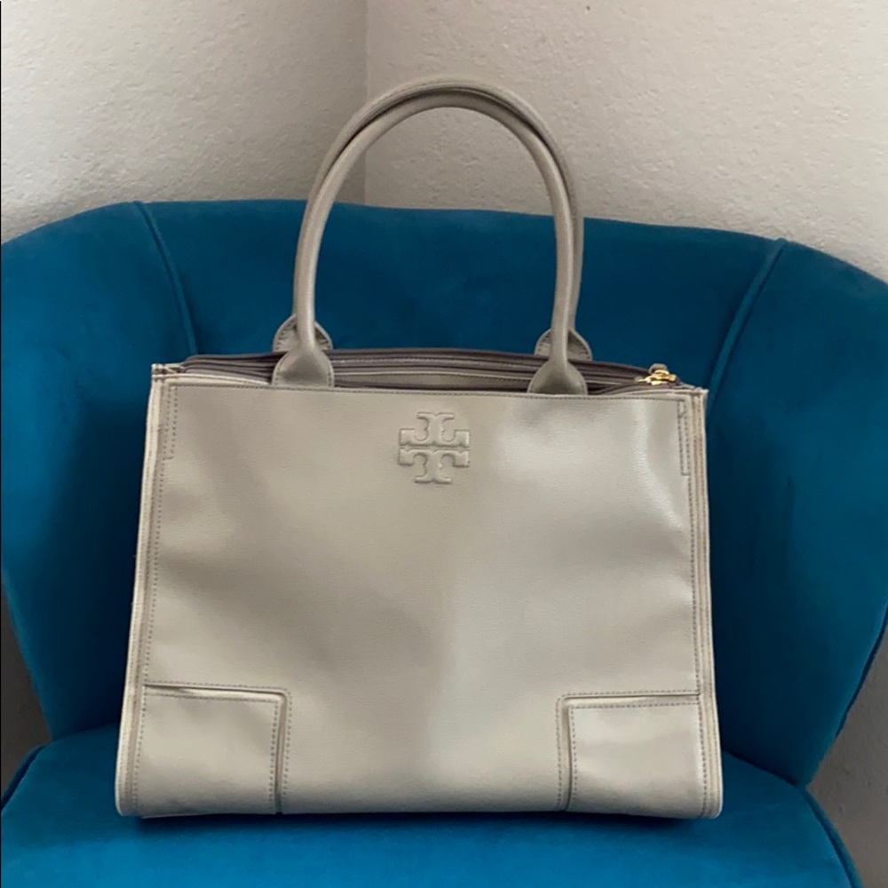 Tory Burch Ella Canvas Leather Tote